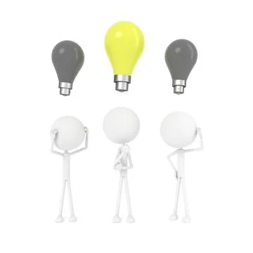 The man thinking and have idea concept. 3D rendering. 스톡 일러스트