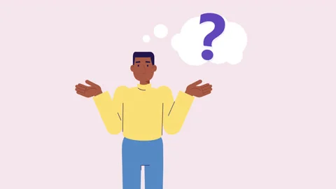 Man thinking and looking for answer. shrugs his shoulders, question animation Stock Footage 168183450