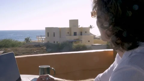 Man thinking and solving a problem while working at his home office Stock Footage 80137501