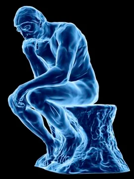 Man thinking, artwork Stock Illustration