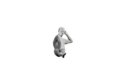 Man thinking in a black studio Stock Illustration