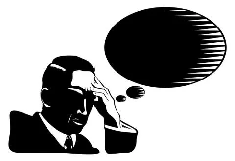 Man with thinking bubble 스톡 일러스트
