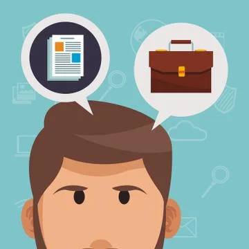 Man thinking in business イラスト素材