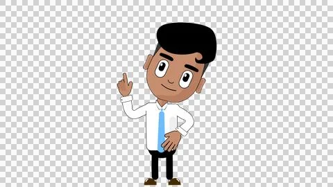 Man Thinking Cartoon Character Alpha Avatar Stock Illustration