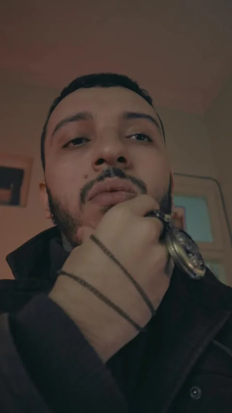 "Man Thinking Deeply with Hand on Chin Close-Up" Stock Footage 299578392