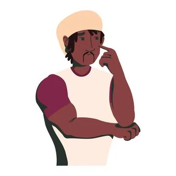 Man thinking difficulty Stock Illustration