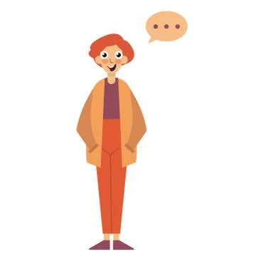 Man thinking flat style. Cartoon colorful Stock Illustration