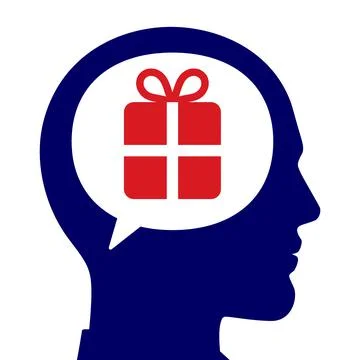 Man thinking on a gift idea, concept vector illustration Stock Illustration