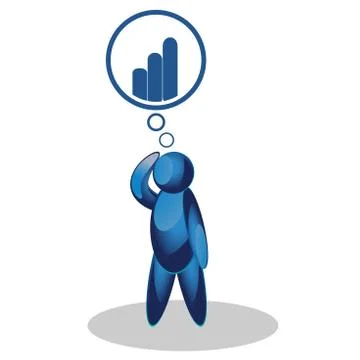 Man is thinking. Growth chart. People symbol Stockillustratie