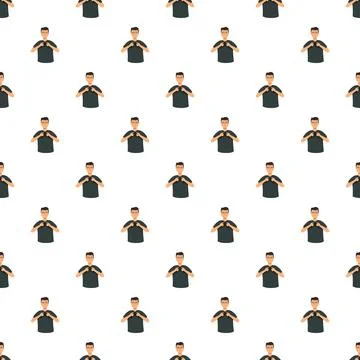 Man thinking with hands on chest seamless pattern Stock-Illustration