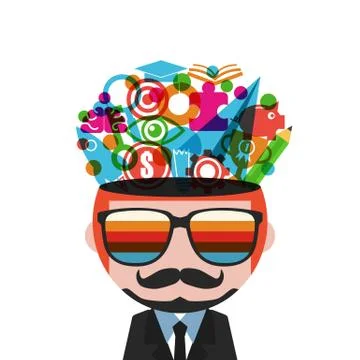 Man thinking Illustrazione stock