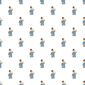 Man thinking illustration seamless pattern background design Stock Illustration
