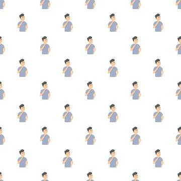 Man thinking illustration seamless pattern brainstorming process 스톡 일러스트