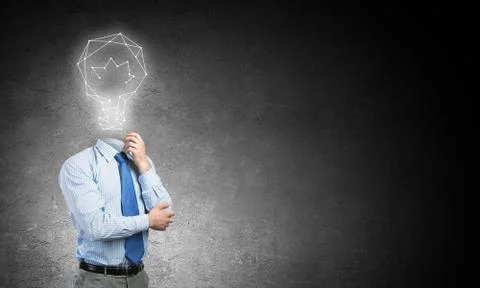 Man thinking over his idea Stock Photos