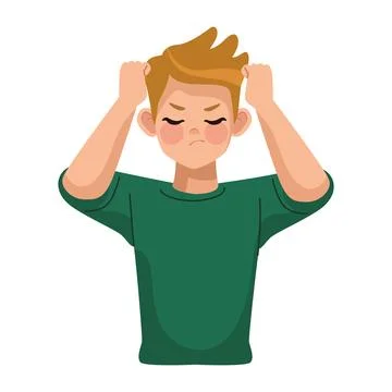 Man thinking pensive Stock Illustration