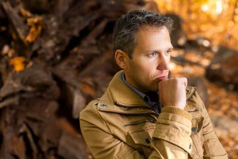 Man is thinking Stock Photos