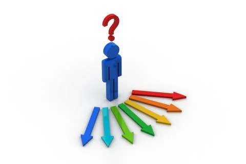 Man thinking problem solving ways Illustrazione stock gratuita