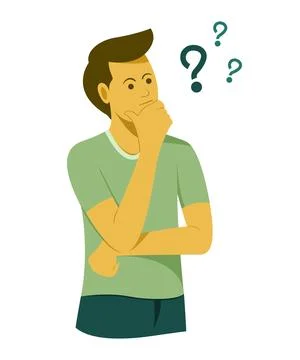 Man Thinking a Question Concept Illustration Stock Illustration