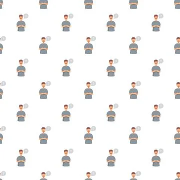 Man thinking question mark seamless pattern background Stock Illustration