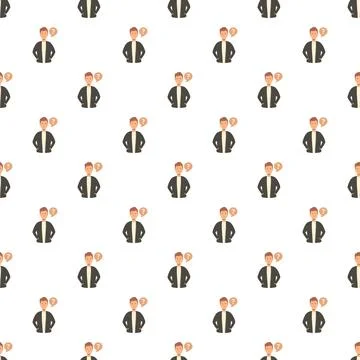 Man thinking question mark seamless pattern Stock Illustration