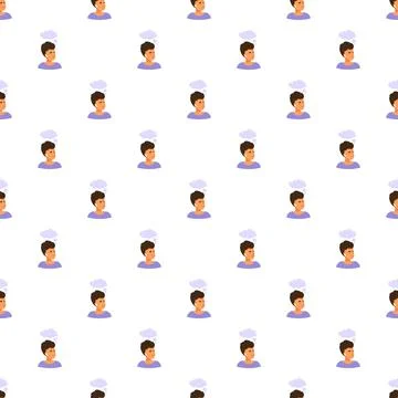 Man thinking seamless pattern with thought cloud Stockillustratie