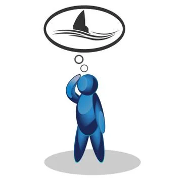 Man is thinking. sinking ship. people symbol. vector illustration Illustrazione stock
