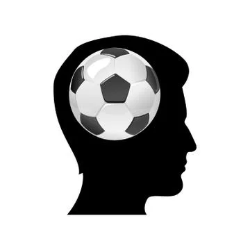 Man thinking of soccer match Stock Illustration