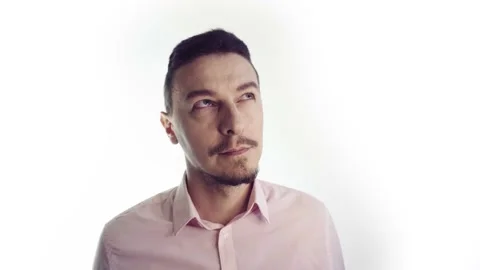 A man thinking of something pleasant. Stock Footage 140647014