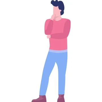 Man thinking vector icon business person character イラスト素材