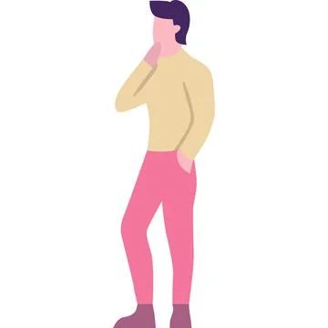 Man thinking vector icon isolated on white Illustrazione stock