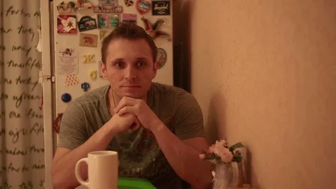 The man thinks about something good 스톡 동영상 82186242