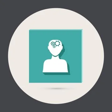 Man thinks, the gears in head Stock Illustration