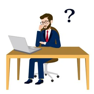 A man thinks Stock Illustration