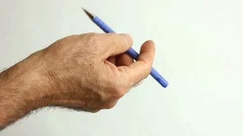 Man Thinks With Pen Stock Footage