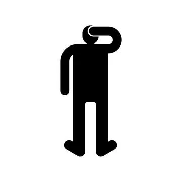 Man thinks view from back. Vector illustration Stock Illustration