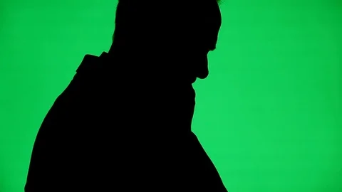 Man in Thought on a Green Screen Stock Footage 104097798