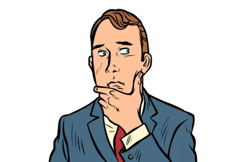 Man thought, isolate on white background Stock Illustration