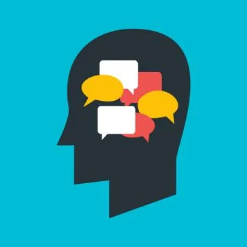Man with Thoughts in his Head Illustrazione stock