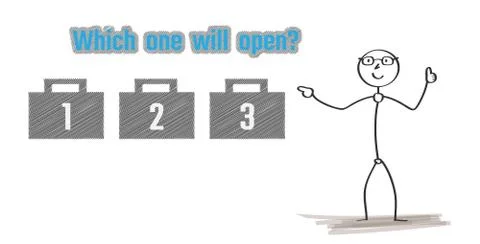 Man with three briefcases Illustrazione stock