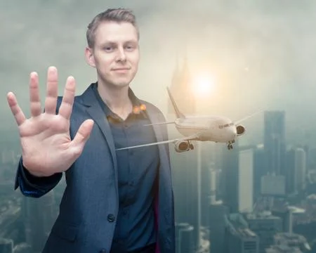 Man throw plane Stock Photos