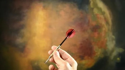 Man throwing dart 1 Stock Footage 10897897