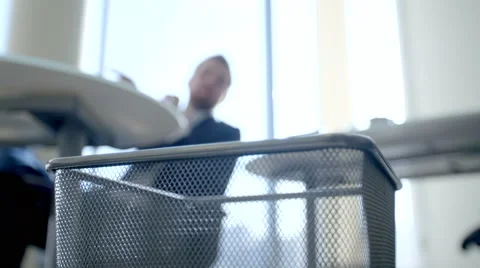 Man throws away paper documents Stock Footage 61510171