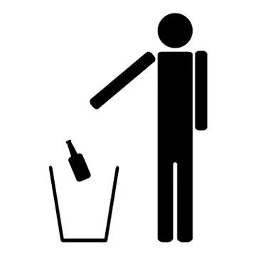 Man throws a bottle of beer alcohol Stock Illustration