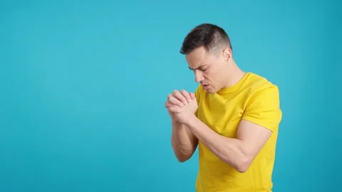 Man throws confetti on himself as he dances in ecstasy 스톡 동영상 246227938