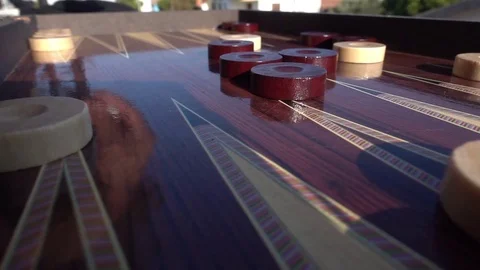 Man Throws Dice Backgammon Game Stock Footage 84177634