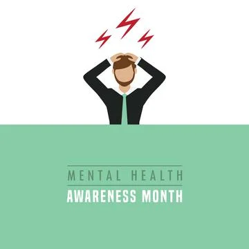 Man throws his hands over his head stress in business Stock Illustration