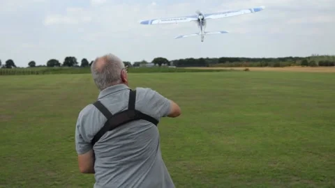 Man Throws Model Plane Into The Air Stock Footage 130676657