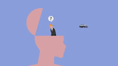 Man throws out extra objects from head Stock Footage 248516214