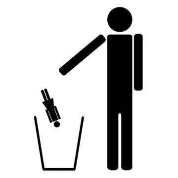 The man throws out in a recycle bin of the woman Stock Illustration