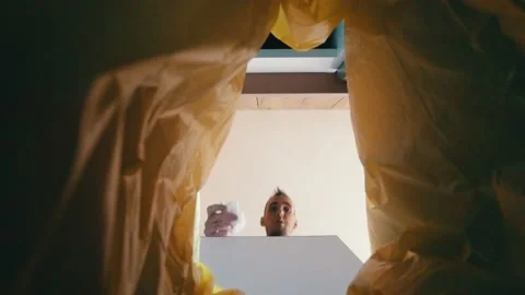 Man throws paper in the trash. Which is then recycled for reuse Stock Footage 131224808